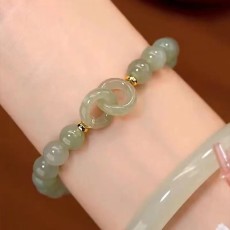 Interlocking bracelet [green beads]