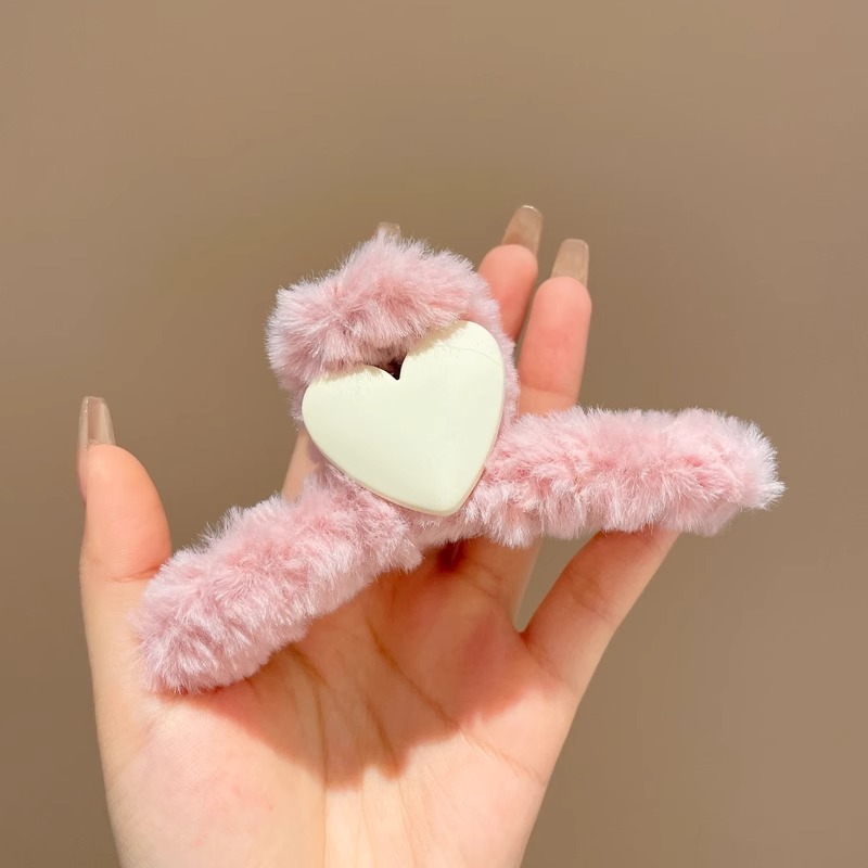 Pink and white heart 11cm